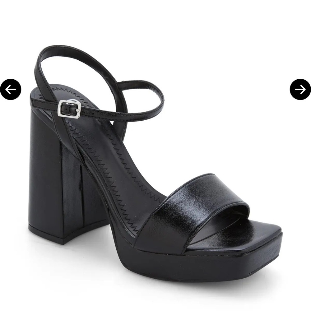bp Women's Black Strappy Heels Noelle Platform Sandal 11